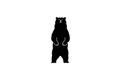 Standing black bear illustration in flat design style showca Product Image 1