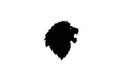 Majestic lions head silhouette in bold black design, minimal Product Image 1