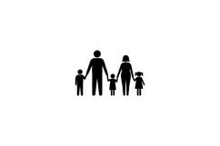Family holding hands in a minimalist style illustration show Product Image 1