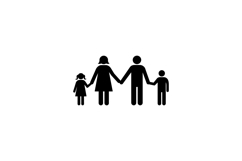 Family holding hands in a simple and minimalistic flat vecto Product Image 1