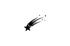 Shooting star with tail and sparkling stars in minimalist de Product Image 1