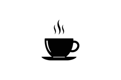 Black coffee cup with steam rising, minimal design, elegant Product Image 1