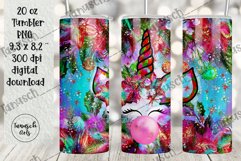 Watercolor Christmas Unicorn 20 oz tumbler Sublimation Product Image 2