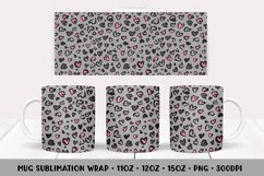 Heart Leopard Mug Sublimation Design. Valentines Mug Wrap 02 Product Image 1