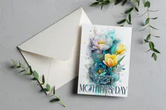 Mother's Day Card, Watercolor Floral Printable Card, c1 Product Image 2