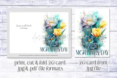 Mother's Day Card, Watercolor Floral Printable Card, c1 Product Image 3