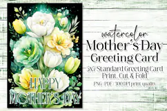 Mother's Day Card, Watercolor Floral Printable Card, c10 Product Image 1