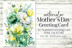 Mother's Day Card, Watercolor Floral Printable Card, c11 Product Image 1