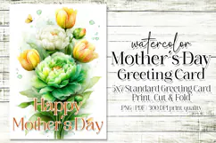 Mother's Day Card, Watercolor Floral Printable Card, c12 Product Image 1
