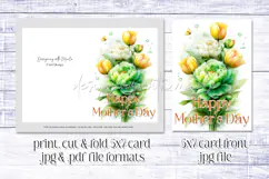 Mother's Day Card, Watercolor Floral Printable Card, c12 Product Image 2