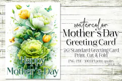 Mother's Day Card, Watercolor Floral Printable Card, c13 Product Image 1