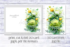 Mother's Day Card, Watercolor Floral Printable Card, c13 Product Image 2