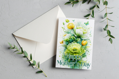 Mother&#039;s Day Card, Watercolor Floral Printable Card, c13 Product Image 3