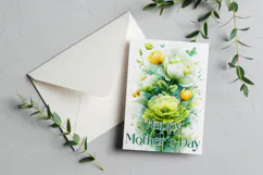 Mother's Day Card, Watercolor Floral Printable Card, c13 Product Image 3