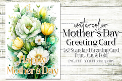 Mother&#039;s Day Card, Watercolor Floral Printable Card, c16 Product Image 1