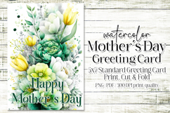 Mother&#039;s Day Card, Watercolor Floral Printable Card, c18 Product Image 1