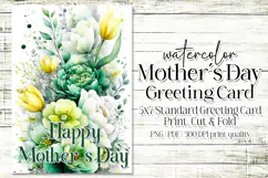 Mother's Day Card, Watercolor Floral Printable Card, c18 Product Image 1