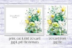 Mother&#039;s Day Card, Watercolor Floral Printable Card, c18 Product Image 2