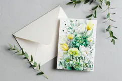 Mother's Day Card, Watercolor Floral Printable Card, c18 Product Image 3