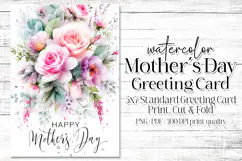Mother's Day Card, Watercolor Floral Printable Card, c19 Product Image 1
