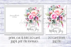 Mother's Day Card, Watercolor Floral Printable Card, c19 Product Image 2