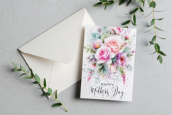 Mother&#039;s Day Card, Watercolor Floral Printable Card, c19 Product Image 3
