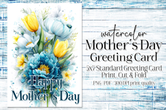 Mother&#039;s Day Card, Watercolor Floral Printable Card, c2 Product Image 1