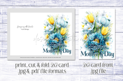 Mother&#039;s Day Card, Watercolor Floral Printable Card, c2 Product Image 3