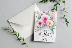 Mother's Day Card, Watercolor Floral Printable Card, c20 Product Image 3