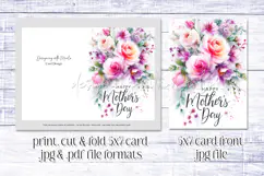 Mother's Day Card, Watercolor Floral Printable Card, c21 Product Image 2