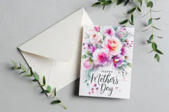 Mother's Day Card, Watercolor Floral Printable Card, c21 Product Image 3
