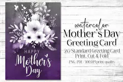 Mother's Day Card, Watercolor Floral Printable Card, c22 Product Image 1