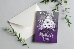 Mother's Day Card, Watercolor Floral Printable Card, c22 Product Image 3
