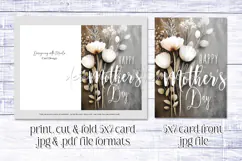 Mother's Day Card, Watercolor Floral Printable Card, c23 Product Image 2