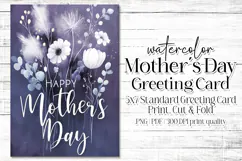 Mother's Day Card, Watercolor Floral Printable Card, c24 Product Image 1