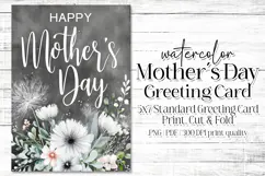 Mother's Day Card, Watercolor Floral Printable Card, c25 Product Image 1