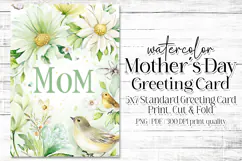 Mother's Day Card, Watercolor Floral Printable Card, c27 Product Image 1