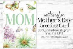 Mother's Day Card, Watercolor Floral Printable Card, c28 Product Image 1