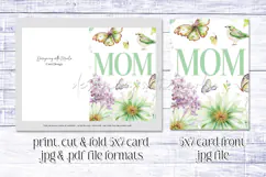 Mother's Day Card, Watercolor Floral Printable Card, c28 Product Image 2