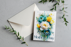 Mother&#039;s Day Card, Watercolor Floral Printable Card, c3 Product Image 2