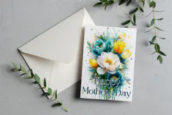 Mother's Day Card, Watercolor Floral Printable Card, c3 Product Image 2