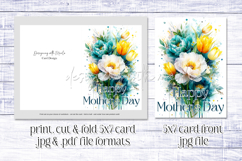 Mother&#039;s Day Card, Watercolor Floral Printable Card, c3 Product Image 3