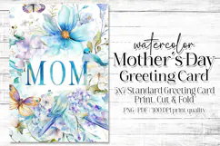 Mother's Day Card, Watercolor Floral Printable Card, c30 Product Image 1