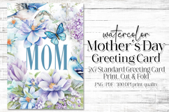 Mother&#039;s Day Card, Watercolor Floral Printable Card, c32 Product Image 1