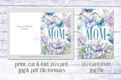 Mother's Day Card, Watercolor Floral Printable Card, c32 Product Image 2