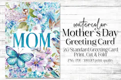 Mother's Day Card, Watercolor Floral Printable Card, c33 Product Image 1