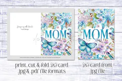 Mother's Day Card, Watercolor Floral Printable Card, c33 Product Image 2