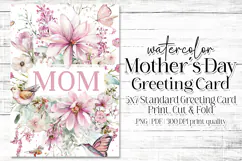Mother's Day Card, Watercolor Floral Printable Card, c34 Product Image 1