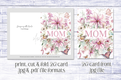 Mother&#039;s Day Card, Watercolor Floral Printable Card, c34 Product Image 2
