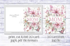 Mother's Day Card, Watercolor Floral Printable Card, c34 Product Image 2